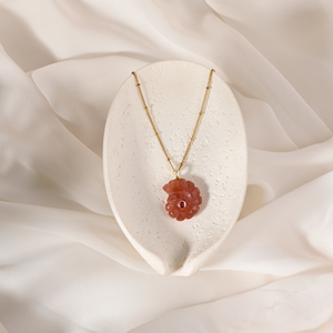 Collana con Ciondolo a Forma di Lumaca in Quarzo Rosa e Ametista Naturale, Elegante e Alla Moda per Feste e Uso Quotidiano - Product Image 4
