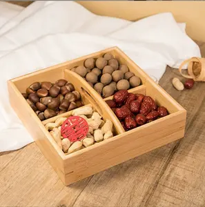Boîte <span class=keywords><strong>de</strong></span> rangement en bois <span class=keywords><strong>de</strong></span> haute qualité pour fruits secs, <span class=keywords><strong>plateau</strong></span> créatif en bois avec poignée pour collations et noix, idéal pour la maison (vente en gros) - Product Image 4