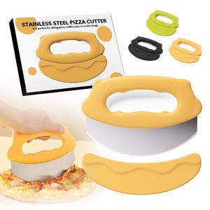 Cortador de pizza de acero inoxidable con anillo engrosado, mango antideslizante de 16 cm para uso doméstico en la cocina - Product Image 5