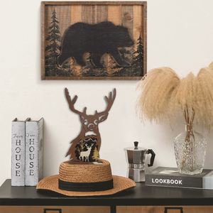 Adornos Navideños de Madera con Forma de Ciervo, Creativos, para Decoración del Hogar y Recuerdos de Viaje, Venta al Por Mayor, Dropshipping - Product Image 3