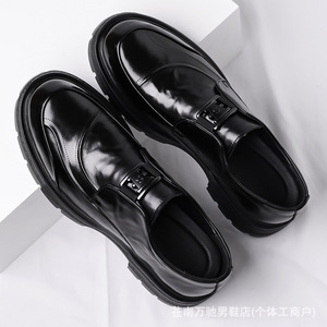 Chaussures en cuir pour hommes, chaussures habillées à effet crocodile, chaussures en cuir véritable, chaussures de mode pour hommes, pour le travail et les occasions décontractées - Product Image 5