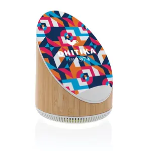 Caricatore Wireless in Bambù con Altoparlante, Gadget Personalizzati - Product Image 2