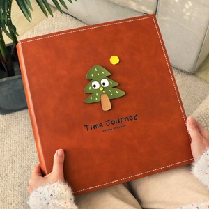 Álbum de Fotos de Gran Capacidad con Cubierta Dura de Cuero Autoadhesiva y Encuadernación con Alambre, Diseño en Relieve, Álbum de Recuerdos DIY para Familia y Bebés - Product Image 4