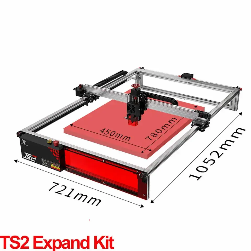 Twotrees TS2 780x450mm Kits d'arbre d'extension d'axe Y pour tige de longueur de zone d'agrandissement de graveur Laser