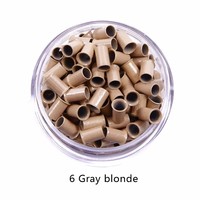 1000 piezas de microperlas de cobre de 3.4 mm * 6 mm para herramientas de extensión de cabello con punta I de 1g, microperlas para extensiones de cabello con punta I