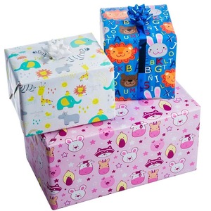 Custom Baby Gift Wrap Roll Set Animal <b>Patterns</b> Alphabet Designs Double-Sided Coated 100GSM 43cm*300cm for Kids Packaging <b>Paper</b> - Product Image 4