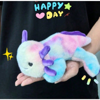 Usine directe nouveau dessin animé Axolotl peluche lézard transfrontalier rose salamandre hexagone dinosaure PP coton lavé soulagement du Stress