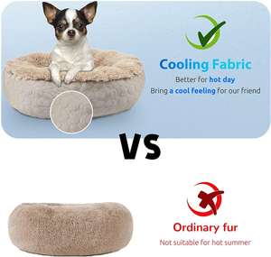 ZYZPET-cama de Donut redonda para perro, cojín suave de enfriamiento, cama de Donut disponible de doble cara (x-grande, marrón claro) - Product Image 3