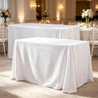 Lot de 2 housses de table personnalisées en polyester non tissé, résistantes à l'eau et lavables, 48Lx24W pouces, blanches, pour banquets de mariage en Chine