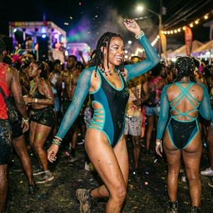 Maillot de bain string sexy personnalisé avec logo d'usine, combinaison de carnaval à coupe haute pour fête sur la plage, tenue de Jouvert, monokini - Product Image 3