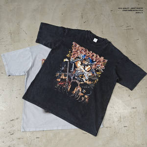 定制标志重量级t恤超大街装t恤复古DTG印花酸洗t恤 - Product Image 4