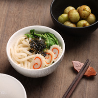 Bol à riz en céramique de style japonais simple et luxueux noir et blanc, cuillère à soupe, vaisselle de table, bol à lamens, produit transfrontalier de Chine