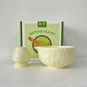 Handmade Bamboo Top Porcelain Ceramic Sakura-Themed Eco-Friendly Pink Japandi Style Matcha <b>Tea</b> <b>Set</b> Bowl <b>Tea</b> Coffee Customizable - Product Image 1