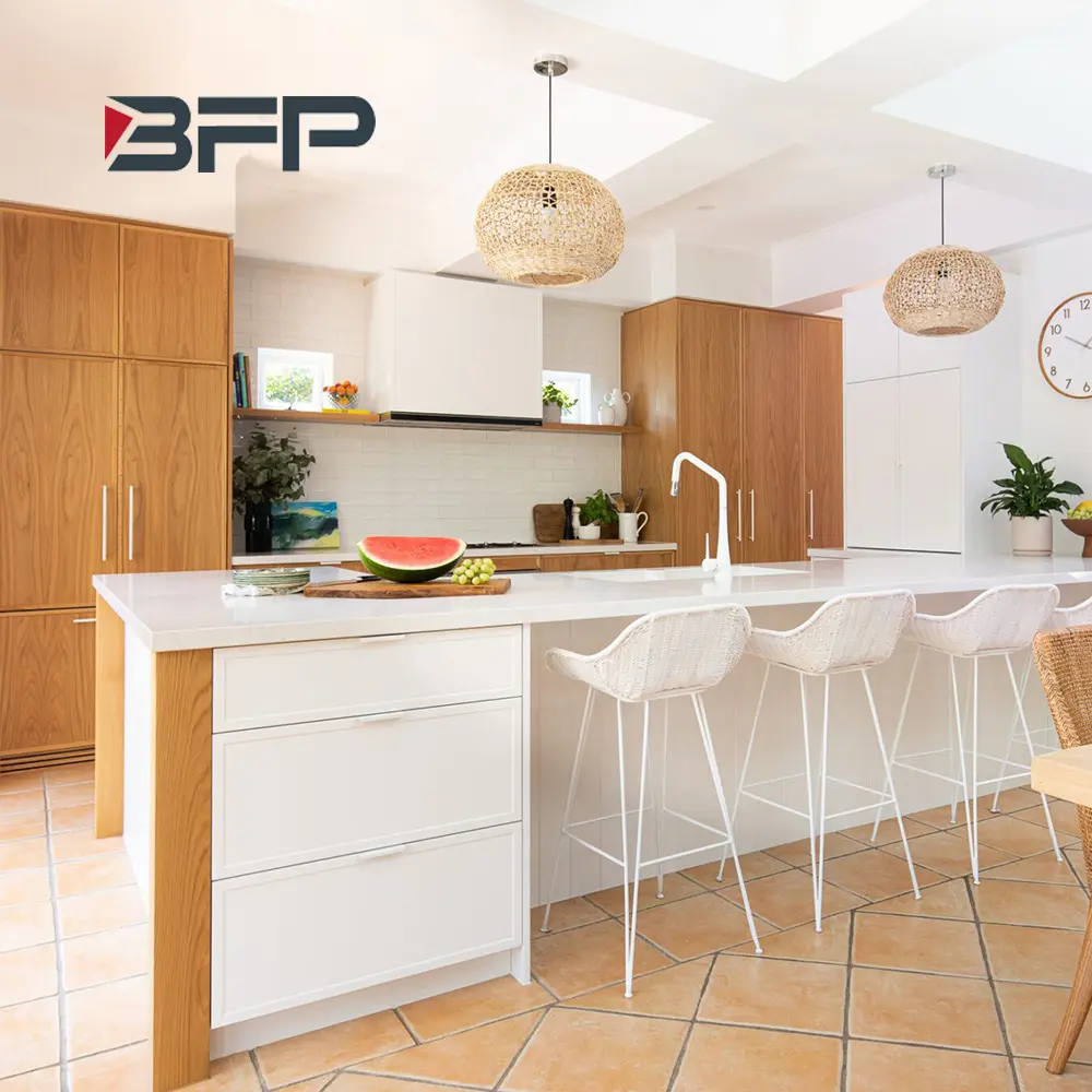 BFP Quarter Sawn Rift Cutting White Oak Solid Wood Framed Beaded Flush Inset Design Kitchen Cabinet