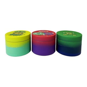 <b>Herb</b> Grinder 6 Pcs Display <b>Box</b> Round Magnetic Plastic Dry <b>Herb</b> Grinder With Sharp Teeth Colorful Design For Smooth Grinding - Product Image 6