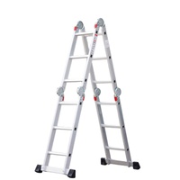 4*4 & 16 étapes escalier et échelle légers pliants et multifonctionnels en aluminium avec plate-forme de sécurité