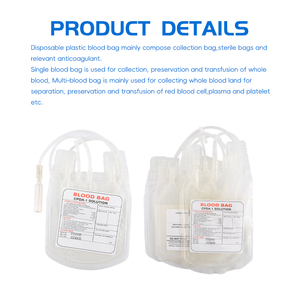 Bolsa <span class=keywords><strong>de</strong></span> <span class=keywords><strong>Sangre</strong></span> Triple Vacía <span class=keywords><strong>Anticoagulante</strong></span> para Transfusión <span class=keywords><strong>de</strong></span> Calidad Médica CPDA-1, Personalizada, Ecológica, <span class=keywords><strong>de</strong></span> Poliéster Transparente con Certificación CE - Product Image 1