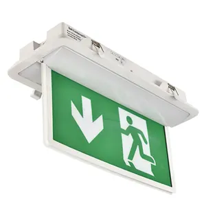 IP65 Waterproof LED Automatic Recessed Mounting Rechargeable Battery Emergency Slim Exit Sign Board With Light