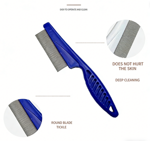 Pettine Ecologico Semplice in Acciaio Inossidabile con Manico in Plastica per Cani, Gatti e Piccoli Animali - Rimuove Pulci, Pidocchi e Zecche, Elimina il Pelo - Product Image 6