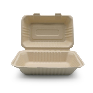 Conteneurs à <span class=keywords><strong>emporter</strong></span> de canne à sucre robustes sans PFAS <span class=keywords><strong>assiette</strong></span> à dîner jetable compostable <span class=keywords><strong>pour</strong></span> la conception à clapet de camping - Product Image 3