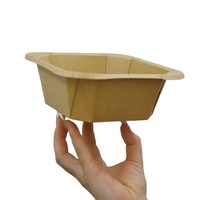Boîtes à lunch jetables écologiques oblongues rigides avec doublure en carton ondulé Kraft, marque Nature, pour la restauration rapide, les plats à emporter et les coupes de fruits