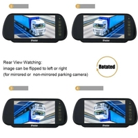 Moniteur miroir AHD étanche 7 pouces 4 broches avec vision nocturne et caméra de recul HD pour camion/caravane/bus/remorque à ressorts