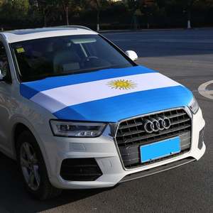 Venta al por mayor de fábrica: Juego de fundas elásticas de poliéster tejido para capó de coche con banderas nacionales para partidos de fútbol, personalizadas para aficionados al deporte. - Product Image 6