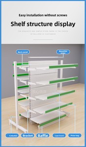 Étagères de supermarché métalliques réglables double face, anti-rouille, pour magasins de puériculture, présentoirs de magasins de proximité, rayonnages de pharmacie - Product Image 6