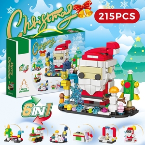 Christmas <b>Building</b> Blocks Set Ornaments City & Xmas Tree Decorations Indoor <b>Model</b> Toy ABS Plastic Educational Toy for Ages 6+ - Product Image 1