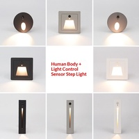 Lampe LED de nuit à détection de mouvement pour sol en aluminium, type 86 encastré, pour marches d'escalier domestiques, modèle Mountain Fertile Ground