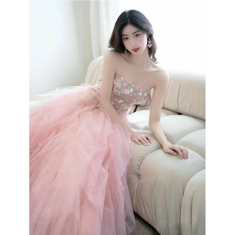 formal pink dress for queen