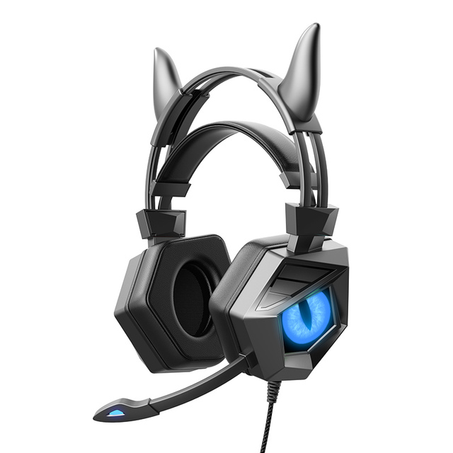 Soft Headband USB 3D Surround Sound Over Ear Wired Gaming Headphones 7.1 Headset with RGB LED Light