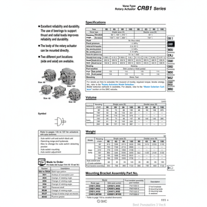 Équipement électrique d'actionneur rotatif de CRB1BW50-270S pneumatique SMC - Product Image 1