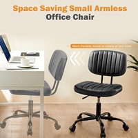 Anji Coussin épais et confortable Design flexible Hauteur réglable sans bras 360 pivotant Chaise de bureau PC pour petit espace