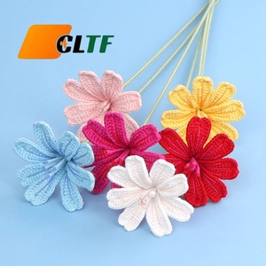 Nuevo Ramo de Flores de Lewisia Tejidas a Mano, Arreglo Floral Artificial para Jarrón de Hogar, Decoración de Mesa de Boda - Product Image 1