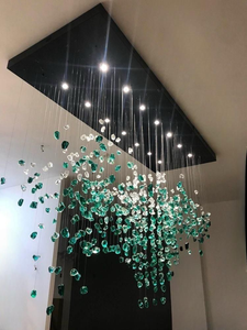<span class=keywords><strong>Lampadario</strong></span> di Lusso Moderno Personalizzato con Cristalli Verdi e Pietre Colorate, Lampada a Sospensione per Progetti su Misura per Ville - Product Image 3