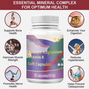 Cápsulas de gelatina blanda de vitamina K2 de calcio y magnesio de alta absorción para apoyar la salud ósea - Product Image 5