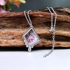 Collana con ciondolo a texture geometrica viola, regalo di gioielleria quotidiana per donna - Product Image 6