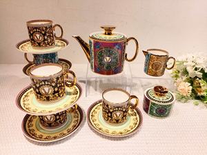 New European Pattern 15-Piece Ceramic Tea and Coffee <b>Set</b> Porcelain <b>PC</b> Afternoon Tea <b>Set</b> for Hotels Restaurants Business Gifts - Product Image 2