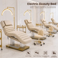 Table de massage électrique chauffante de luxe pour spa et salon de beauté, fauteuil médical de podologie, lit de soin esthétique pour esthéticienne, visage et cils
