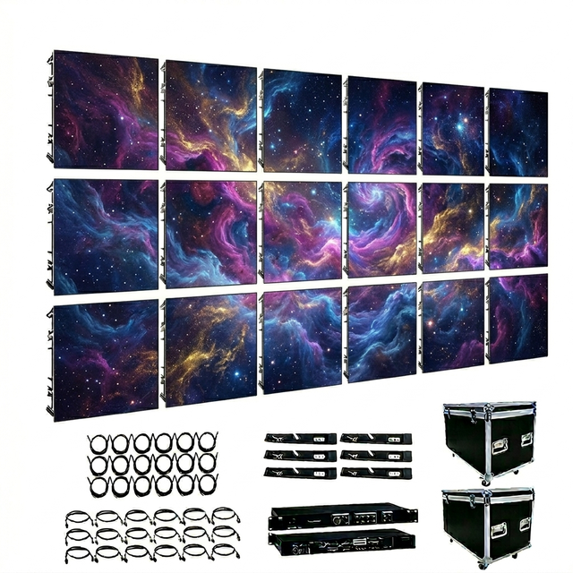 12x12m Complete LED Display System P2.6-P3.91 500mmx500mm Panels Indoor/Outdoor Use 4K HDR10/HDR10+ 16-Bit Color Depth Adobe RGB