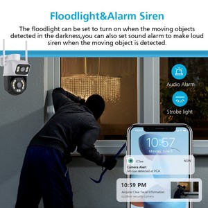 Cámara de Seguridad WiFi PTZ de Doble Lente Tuya <span class=keywords><strong>Icsee</strong></span> 4MP 6MP 8MP o Cámara CCTV Exterior POE con Audio Bidireccional, Tarjeta de Memoria y Almacenamiento en la Nube - Product Image 3