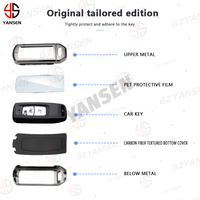 Coque de clé en alliage de zinc et fibre de carbone pour Citroën C3 C5 Aircross C4 DS3 DS7 Crossback Peugeot 2008 3008 5008 308