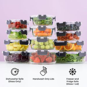Boîte à lunch hermétique en verre borosilicate de haute qualité, facile à nettoyer, compatible micro-ondes, avec couvercle en plastique, pour la cuisine, le camping et la préparation des repas - Product Image 3