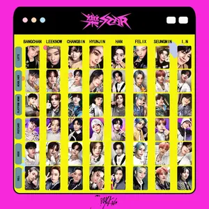 8ピース/セットKPOP Stray Kids ROCKSTARアルバムフォトカード両面ポストカードLeeknowBangChan Hyunjin Felix Lomo Cards Fans Collect