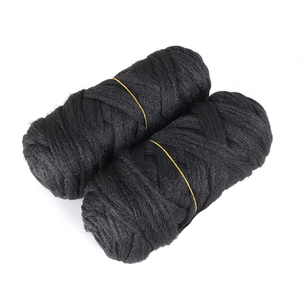 Afro Brazilian Wool Hair Africa <strong>Locs</strong> Low Temperature Flame Retardant Synthetic for Braiding Crochet Braids Hair 70g 23 Meters - Product Image 6