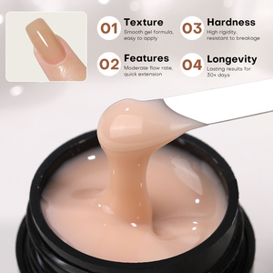 Оптовый французский гель-строитель для наращивания ногтей без нагрева, самовыравнивающийся, с индивидуальной этикеткой, экологичный, без HEMA и TPO - Product Image 3
