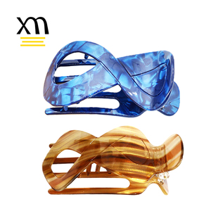 Xinmei-Pince à cheveux rétro incurvée vintage incassable pour femmes, pince à cheveux plate, Concord français - Product Image 1