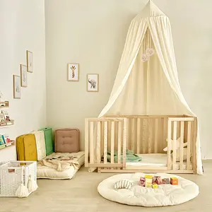 Hochwertiger Kinder-Klappbarer Holzzaun Babyspielplatz mit Tor für Baby-Kind