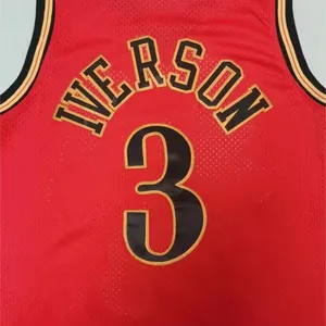 Embroidery youth adults basketball jersey custom 3 Allen Iverson basketball jerseys